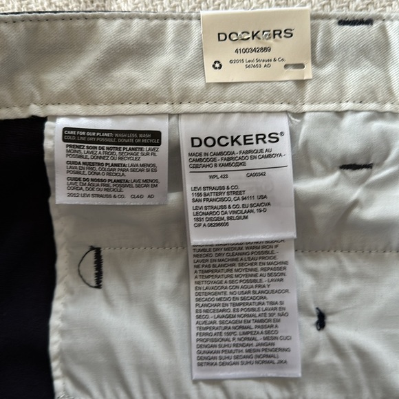 Men’s Dockers Original Shorts, 5 XL Big & Tall Pleated, Marine (Navy) - Picture 5 of 7